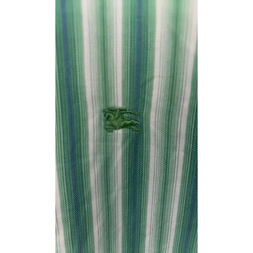 Burberry small green button down UK made - Picture 4 of 7